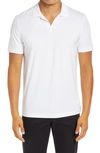 Theory Willem Flame Regular Fit Short Sleeve Slub Jersey Polo In White