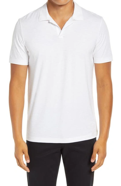 Theory Willem Flame Regular Fit Short Sleeve Slub Jersey Polo In White