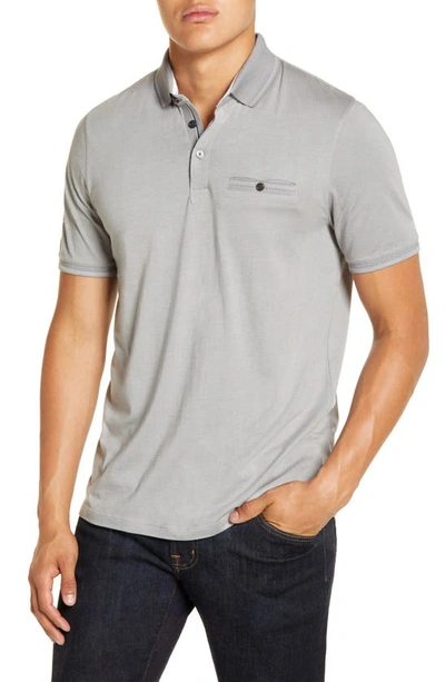 Ted Baker Tortila Slim Fit Tipped Pocket Polo In Grey
