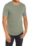 Goodlife Sun Faded Cotton Slub T-shirt In Deep Lichen Green