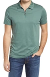 Robert Barakett Georgia Zip Polo In Spring Forest