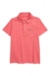 Vineyard Vines Kids' Heathered Island Polo In Jetty Red Heather