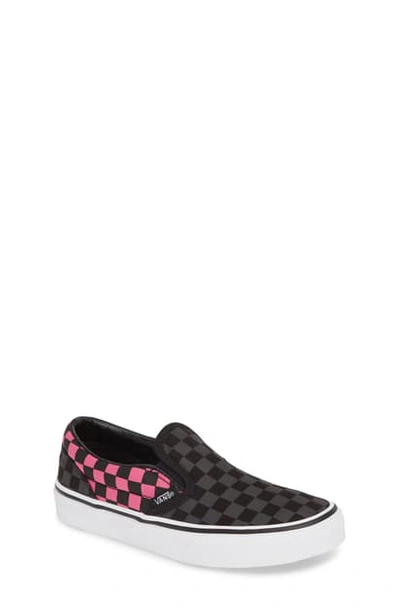 Vans Classic Checker Slip-on In Carmine Rose/ Black