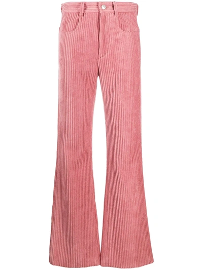 Isabel Marant Étoile Delvira Rose Ribbed Velvet Trousers In Pink