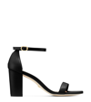 Stuart Weitzman Nearlynude Block-heel Sandals In Black