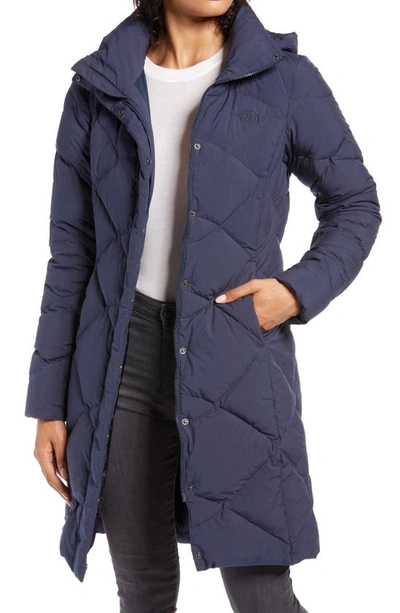 The North Face Miss Metro Ii Hooded Water Resistant Down Parka In Urban Navy