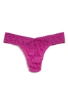Hanky Panky Regular Rise Lace Thong In Belle Pink