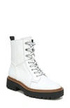 Sam Edelman Laurie Platform Combat Boot In Bright White Leather