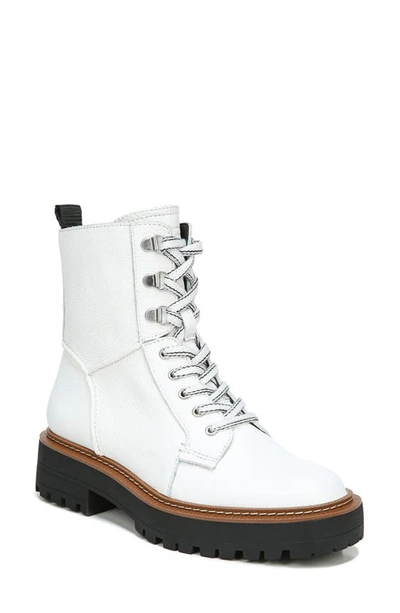Sam Edelman Laurie Platform Combat Boot In Bright White Leather
