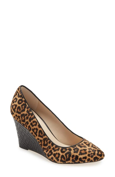 Cole Haan Marit Genuine Calf Hair Wedge Pump In Leopard Print Calf Hair