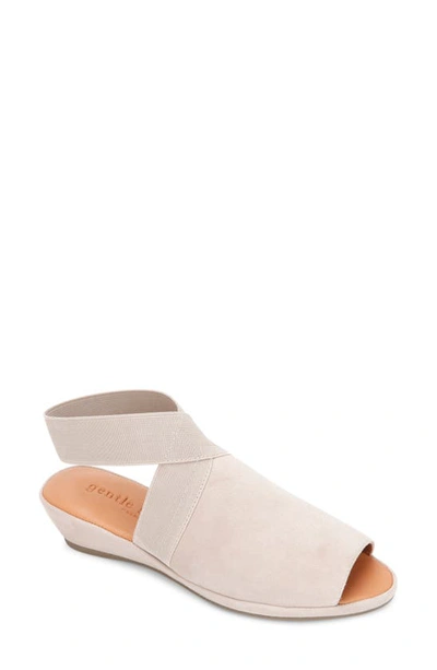 Gentle Souls By Kenneth Cole Lily Wedge Sandal In Mushroom Suede