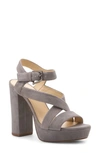 Botkier Phoebe Platform Sandal In Fossil Grey Suede