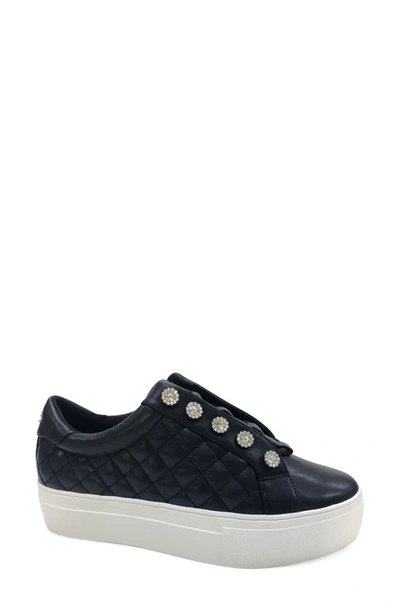 Kurt Geiger Liviah Platform Sneaker In Black Leather