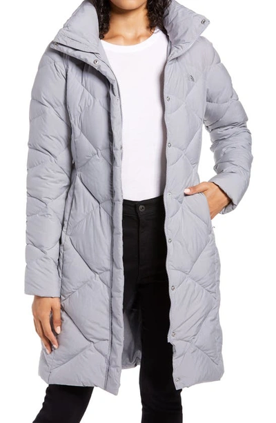 The North Face Miss Metro Ii Hooded Water Resistant Down Parka In Mid Grey