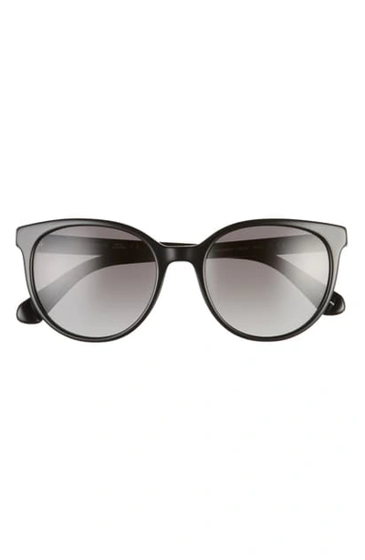 Kate Spade Melanies 52mm Polarized Round Sunglasses In Black Silver/ Grey