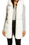 Via Spiga Grooved Faux Fur Hooded Vest In Ivory