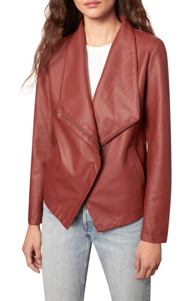 Bb Dakota Faux Leather Jacket In Cherrywood