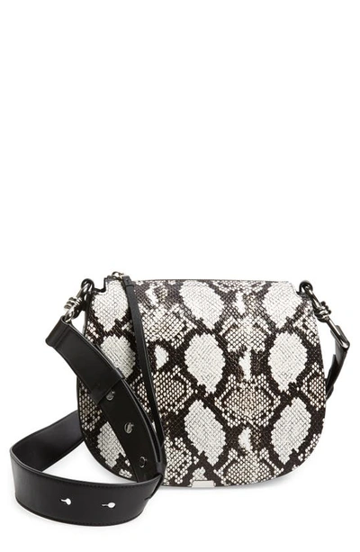Allsaints Round Leather Crossbody Bag In Snake