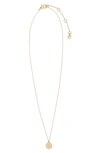 Kate Spade Mini Initial Pendant Necklace In Clear/ Gold C