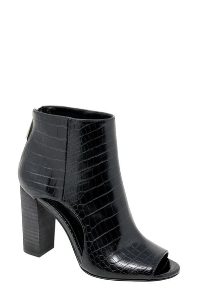 Charles By Charles David Fable Cutout Open Toe Bootie In Black Croc Print