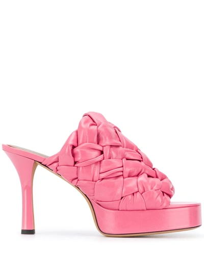 Bottega Veneta Intrecciato Weave Sandals In Pink