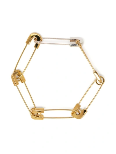 Ambush Safety Pin-link Bracelet In Gold,silver