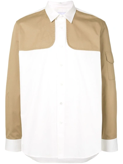 Ports V Colour-block Utility Patch Shirt In Brown