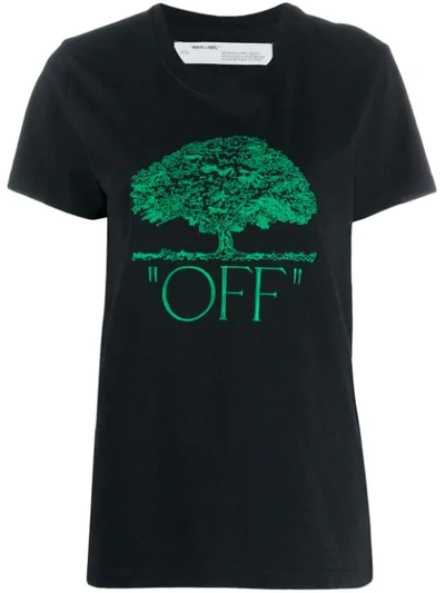 Off-white Tree Embroidered T-shirt In Black