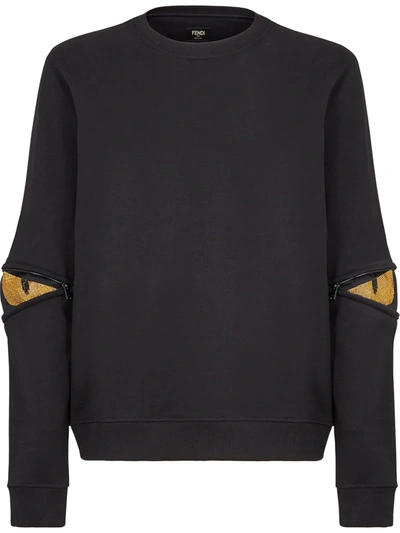 Fendi Bag Bugs-motif Sweatshirt In Noir