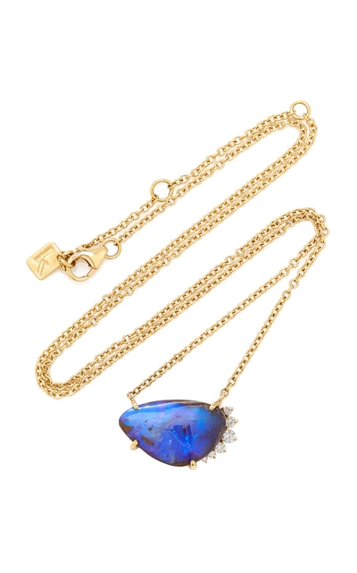 Kathryn Elyse Women's 14k Yellow Gold Opal And Diamond Necklace In Blue