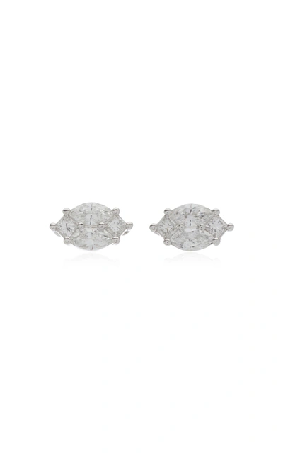 Nam Cho Women's Invisible Diamond 18k White Gold Earrings