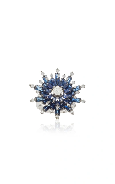 Nam Cho Women's 18k White Gold Sapphire And Diamond Ring In Blue