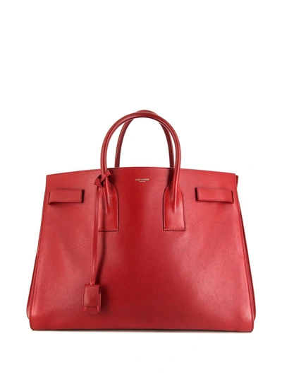 Pre-owned Saint Laurent 2010s Large Sac De Jour Tote Bag In Red