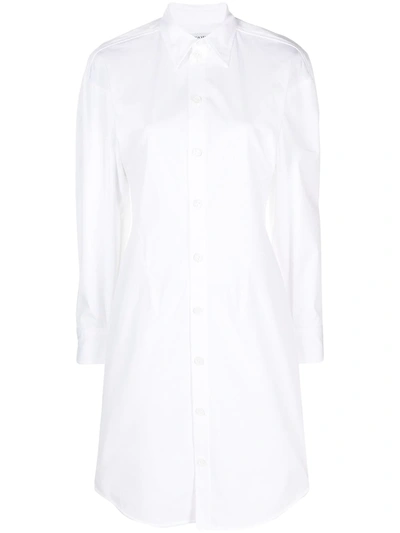 Bottega Veneta Stretch Poplin Shirt Dress In White