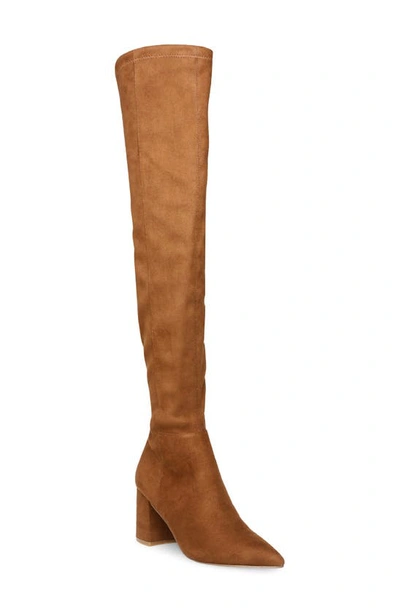 Steve Madden Nifty Pointed Toe Over The Knee Boot In Cognac