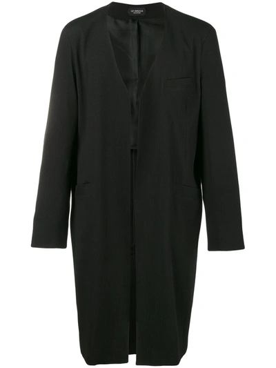 Curieux Collarless Coat In Black