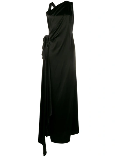 Osman Black Sleeveless Side Slit Dress