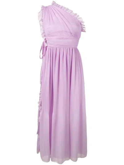 Rochas One Shoulder Dress In Pink