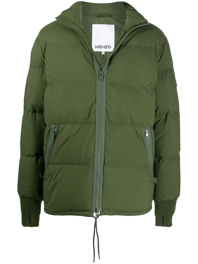 Kenzo Tiger Patch Puffer Jacket In Green