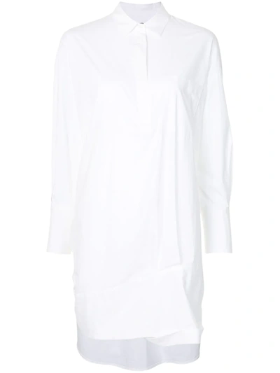 Enföld Longline Cotton Shirt In White