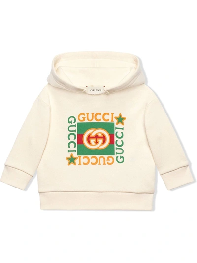Gucci Babies' White Sweatshirt With Frontal Print In Bianco