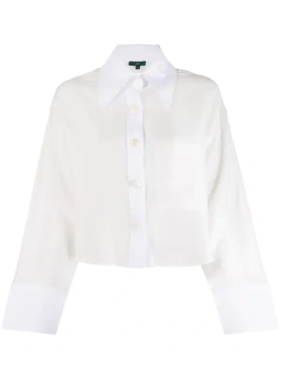 Jejia Silk Pointed Collar Shirt In White