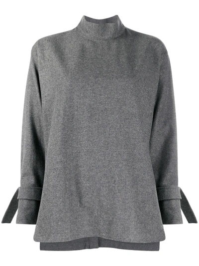 Jejia High Neck Virgin Wool Blend Jumper In Grey