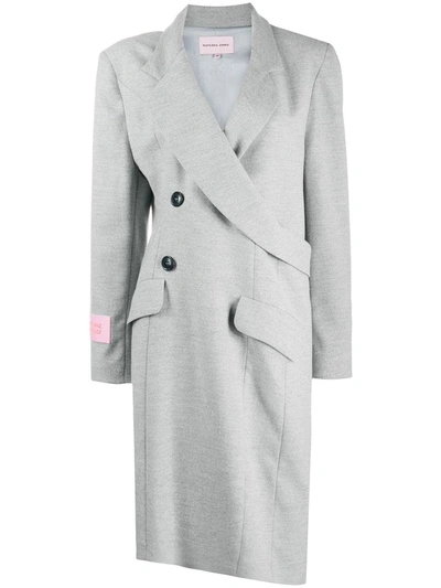 Natasha Zinko Wrap Around Midi Coat In Grey