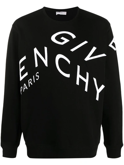 Givenchy Refracted-design Embroidered-logo Sweatshirt In Black