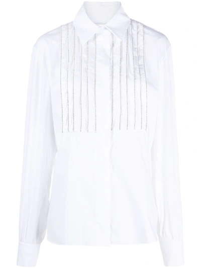 Alexandre Vauthier Rhinestone-embellished Shirt In White