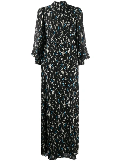 Erdem Floral-print Maxi Dress In Black