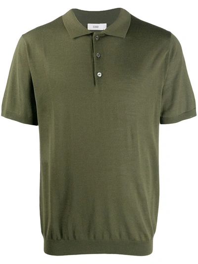 Closed Short Sleeve Wool Polo Shirt In Green