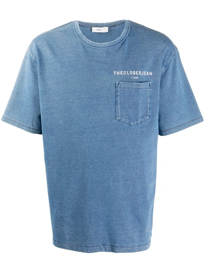 Closed Chambray Cotton T-shirt In Blue