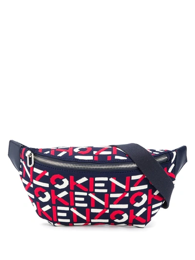 Kenzo Knitted Logo Belt Bag In Red